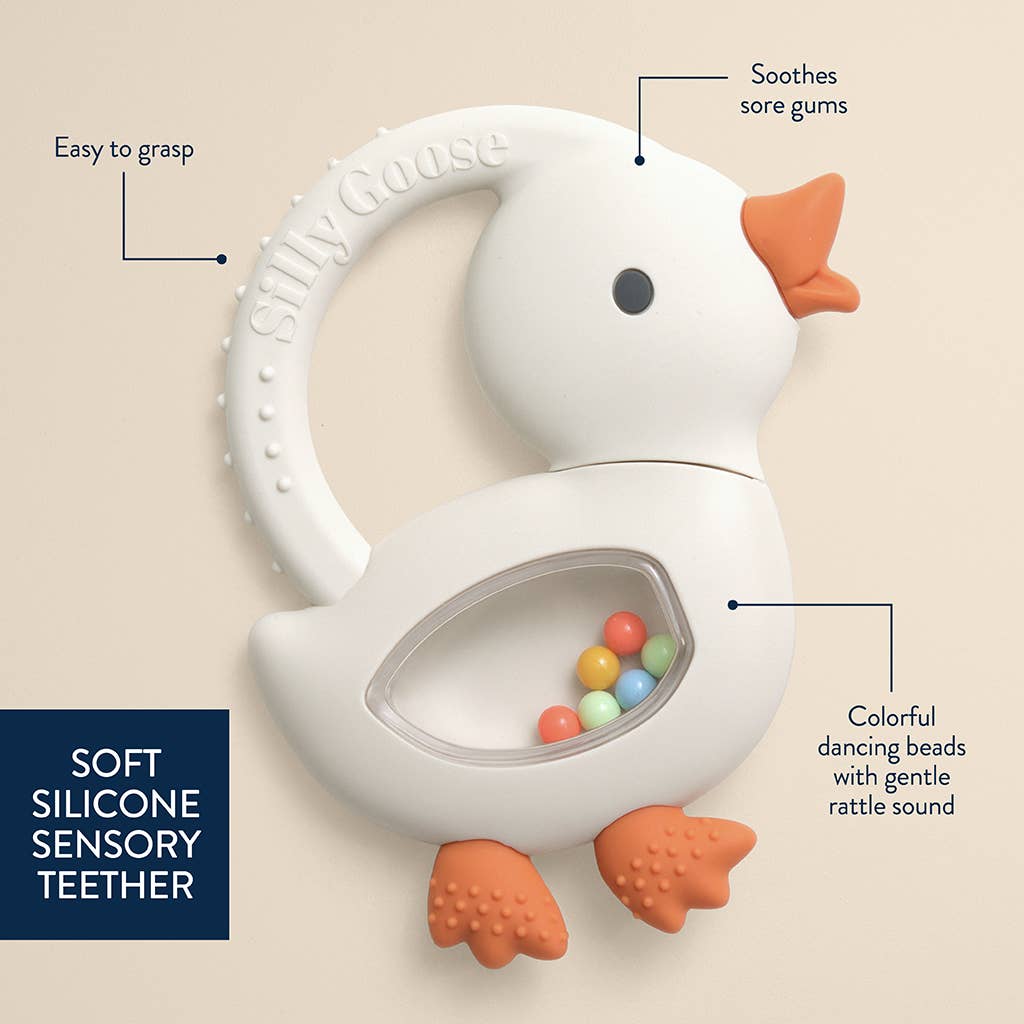 Bitzy Shake Teether Rattle - Goose