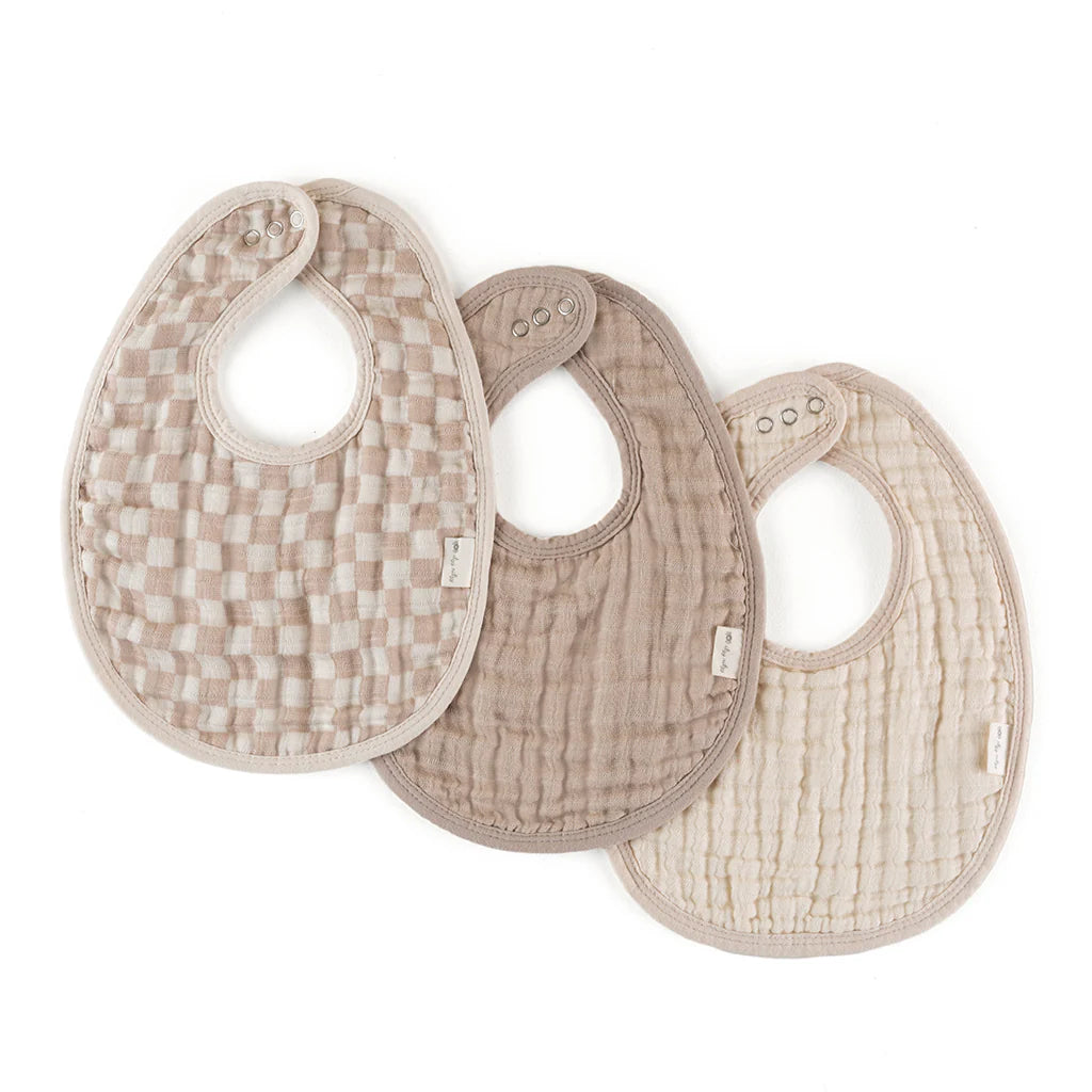 Itzy Bibs - Taupe Checkerboard