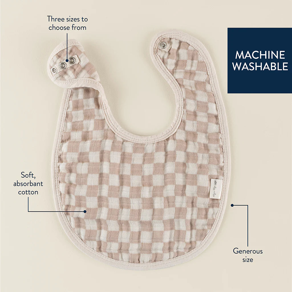 Itzy Bibs - Taupe Checkerboard