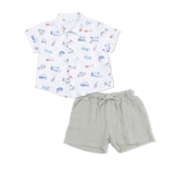 Polo Button Up and Shorts - Fishing Lures