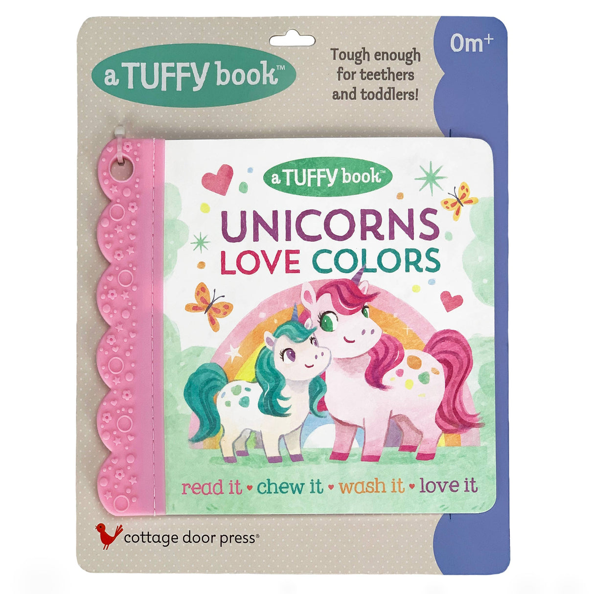 Tuffy Teether Book - Unicorns Love Colors