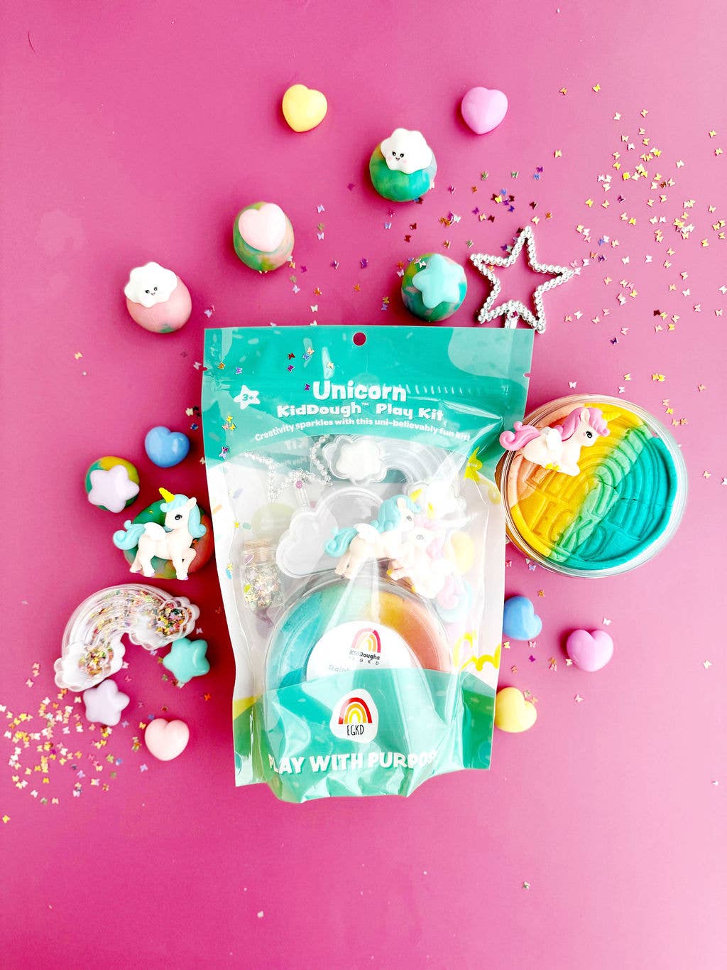 KidDough Play Kit - Unicorn (Rainbow Sherbet)