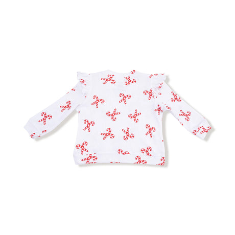 Ruffle Waffle Top - Candy Canes