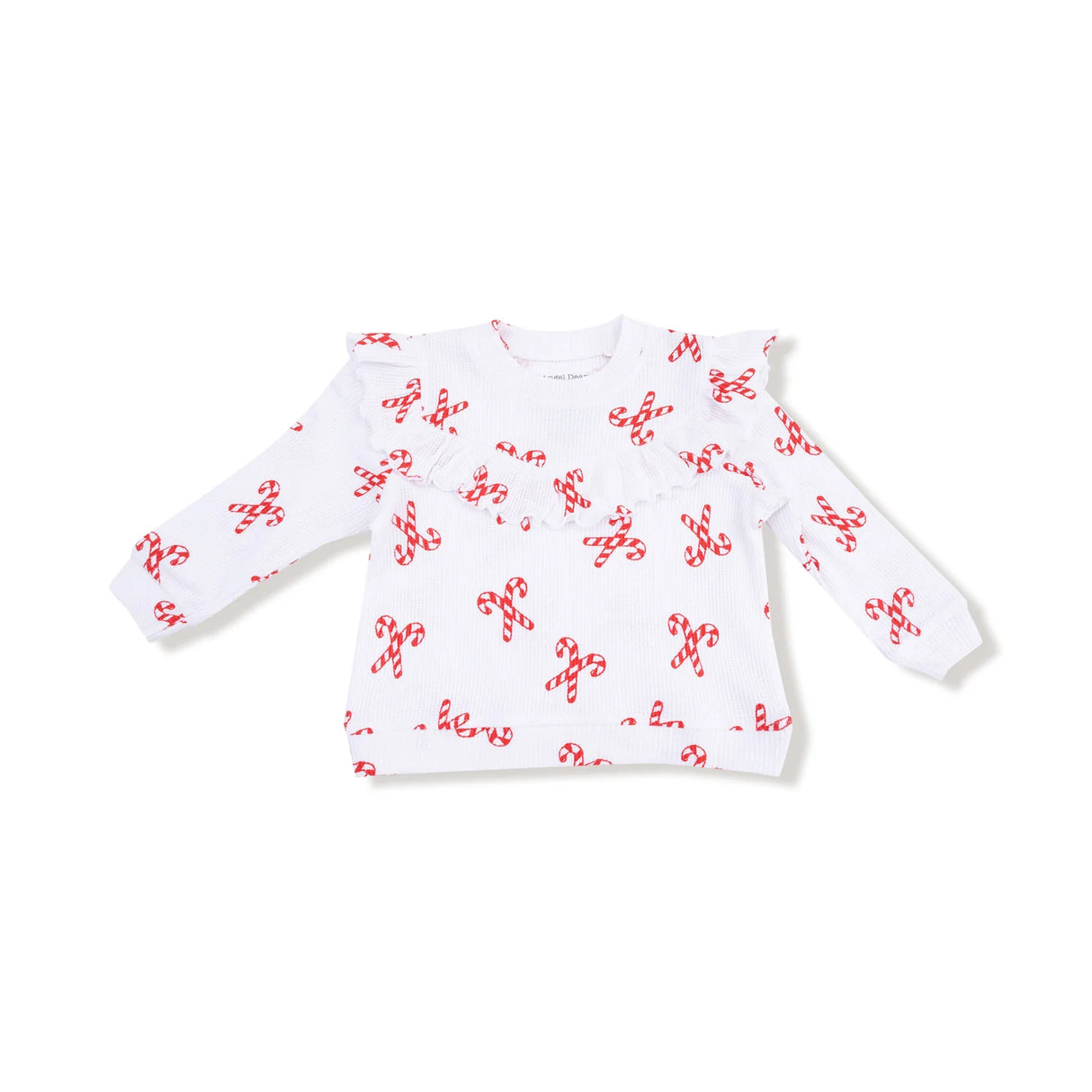 Ruffle Waffle Top - Candy Canes