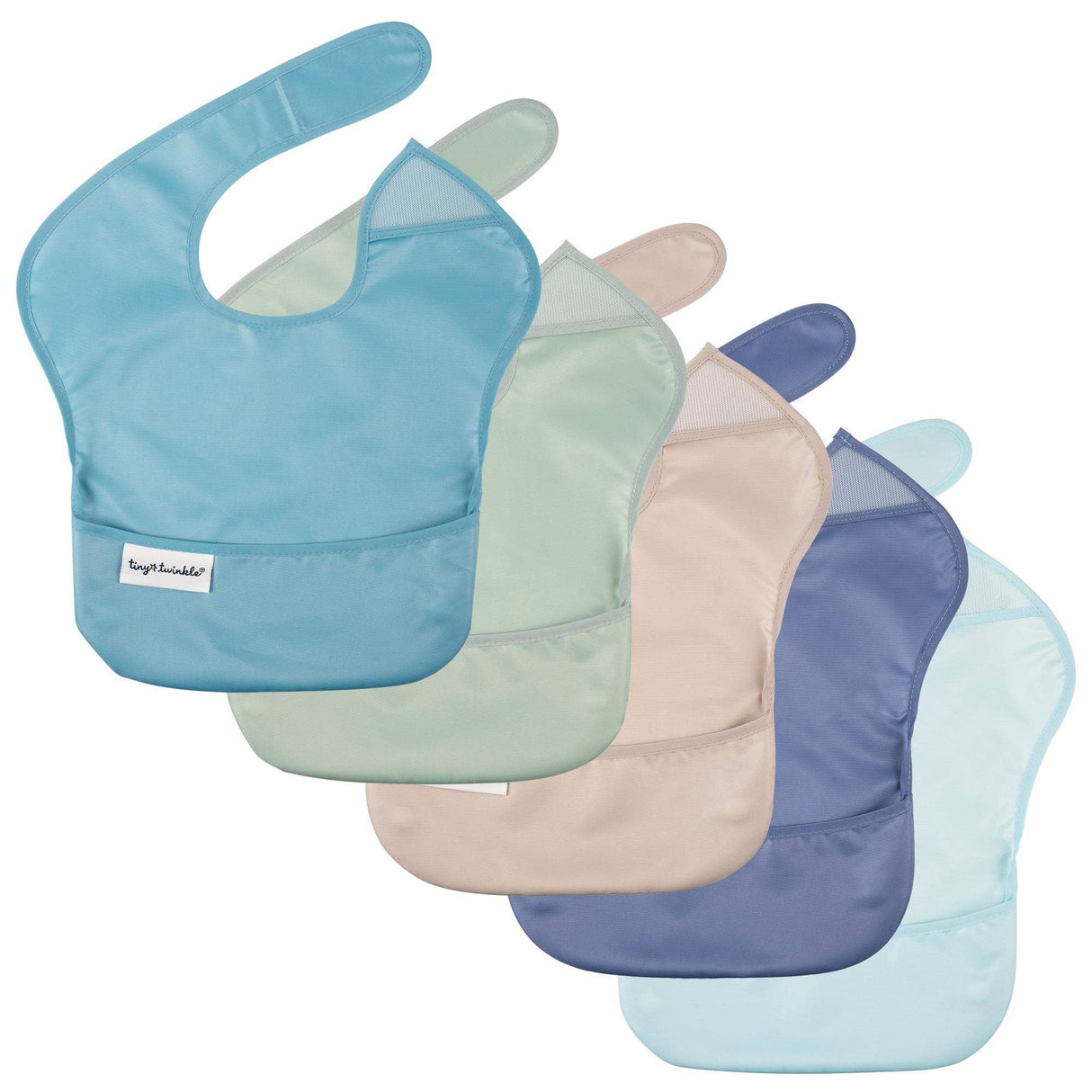 5 Mess-Proof Easy Bibs - Pool Beige