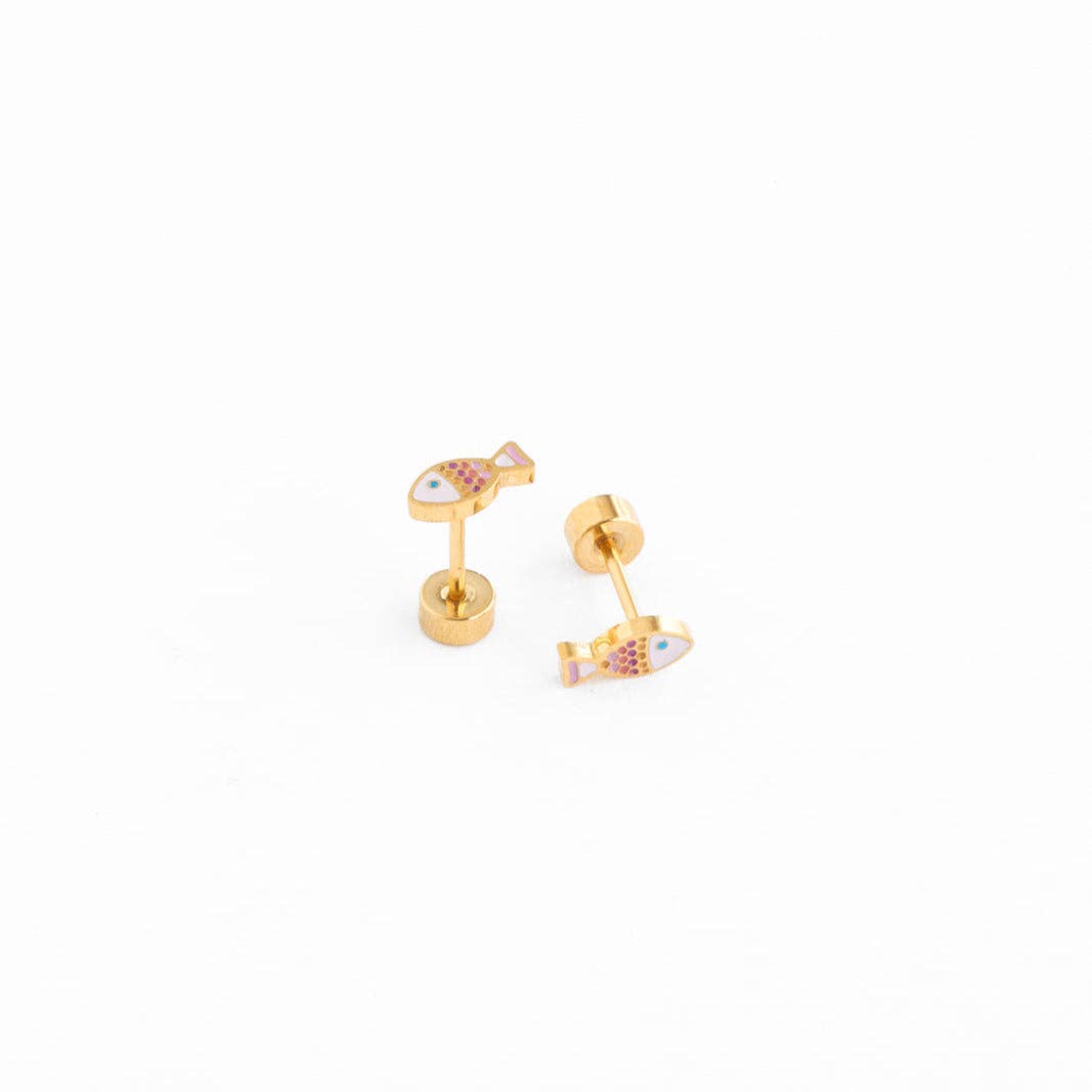 Pip Pop Post Earrings - Fish