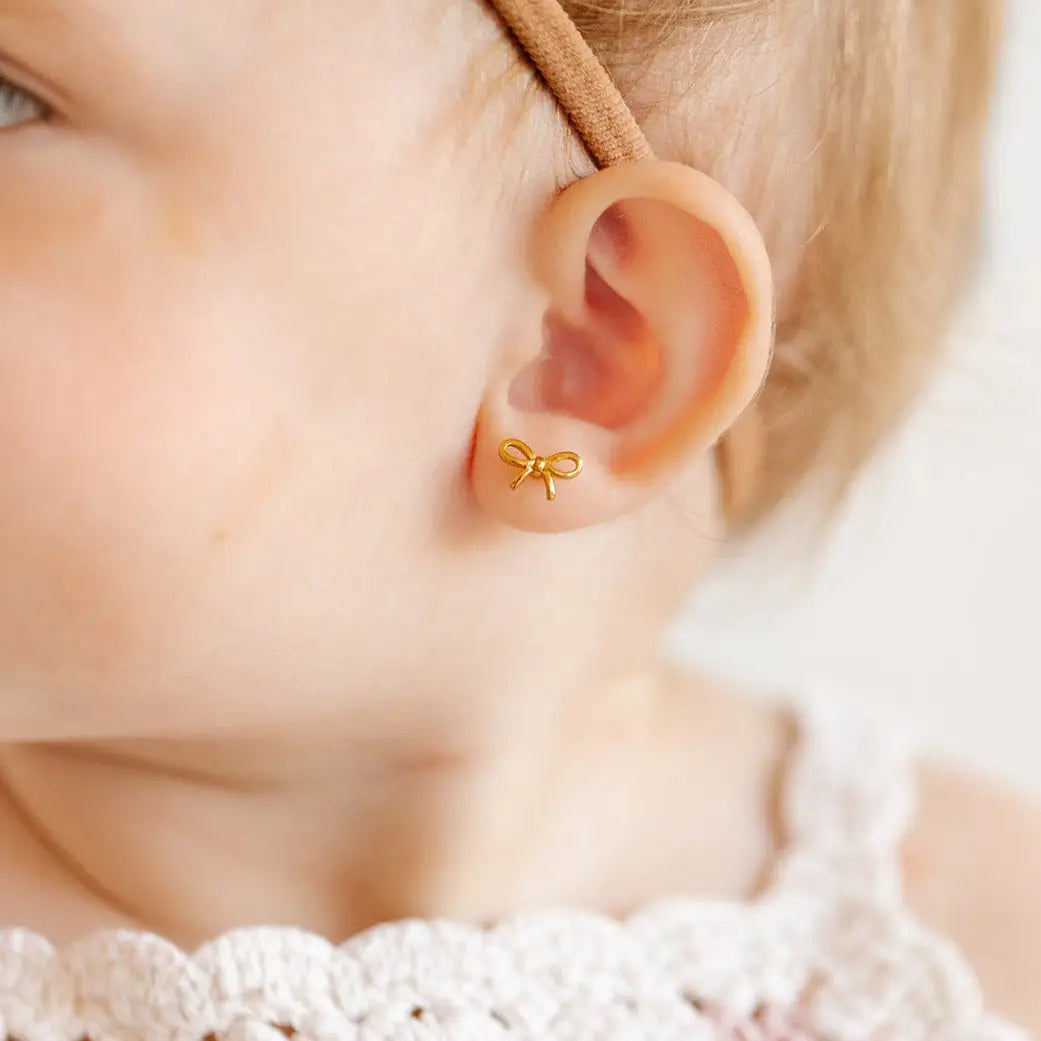 Pip Pop Post Earrings - Gold Bow