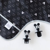 Sleeved Bib - Mickey Mouse Icon Black + White