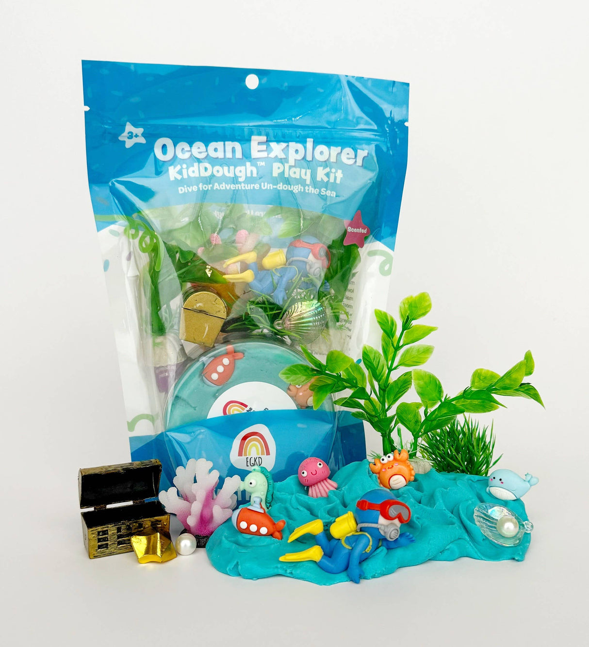 KidDough Play Kit - Ocean Explorer (Blue Hawaiian)