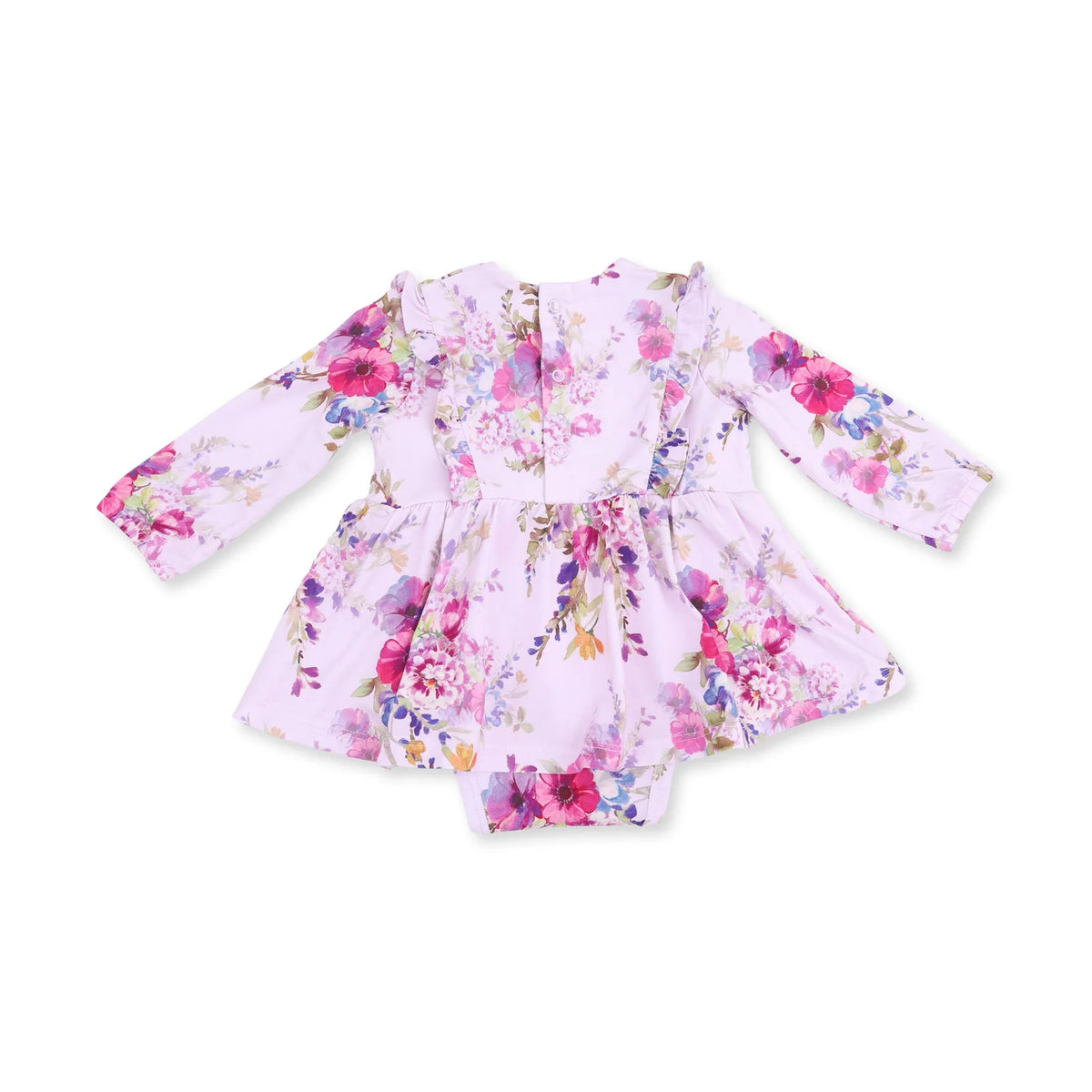 Ruffle Bodysuit Dress - Dahlia Floral