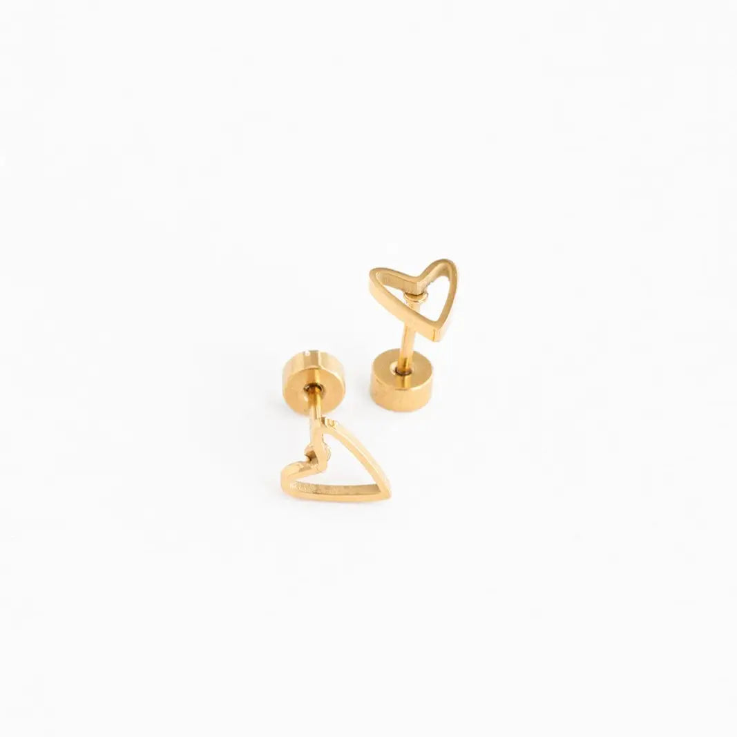 Pip Pop Post Earrings - Open Heart