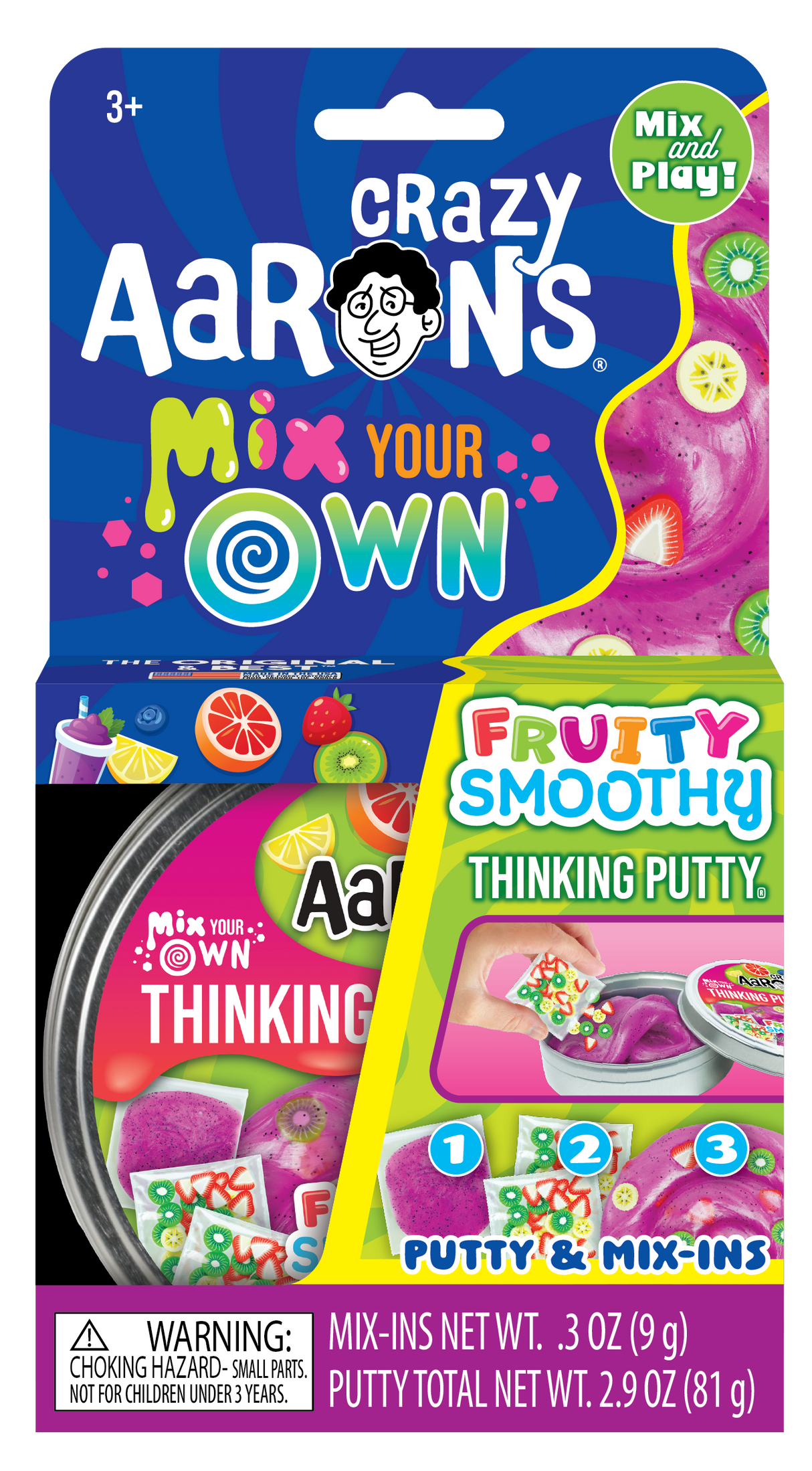 Crazy Aaron's Thinking Putty 4" Tin - Mix It Fruity Smoothy