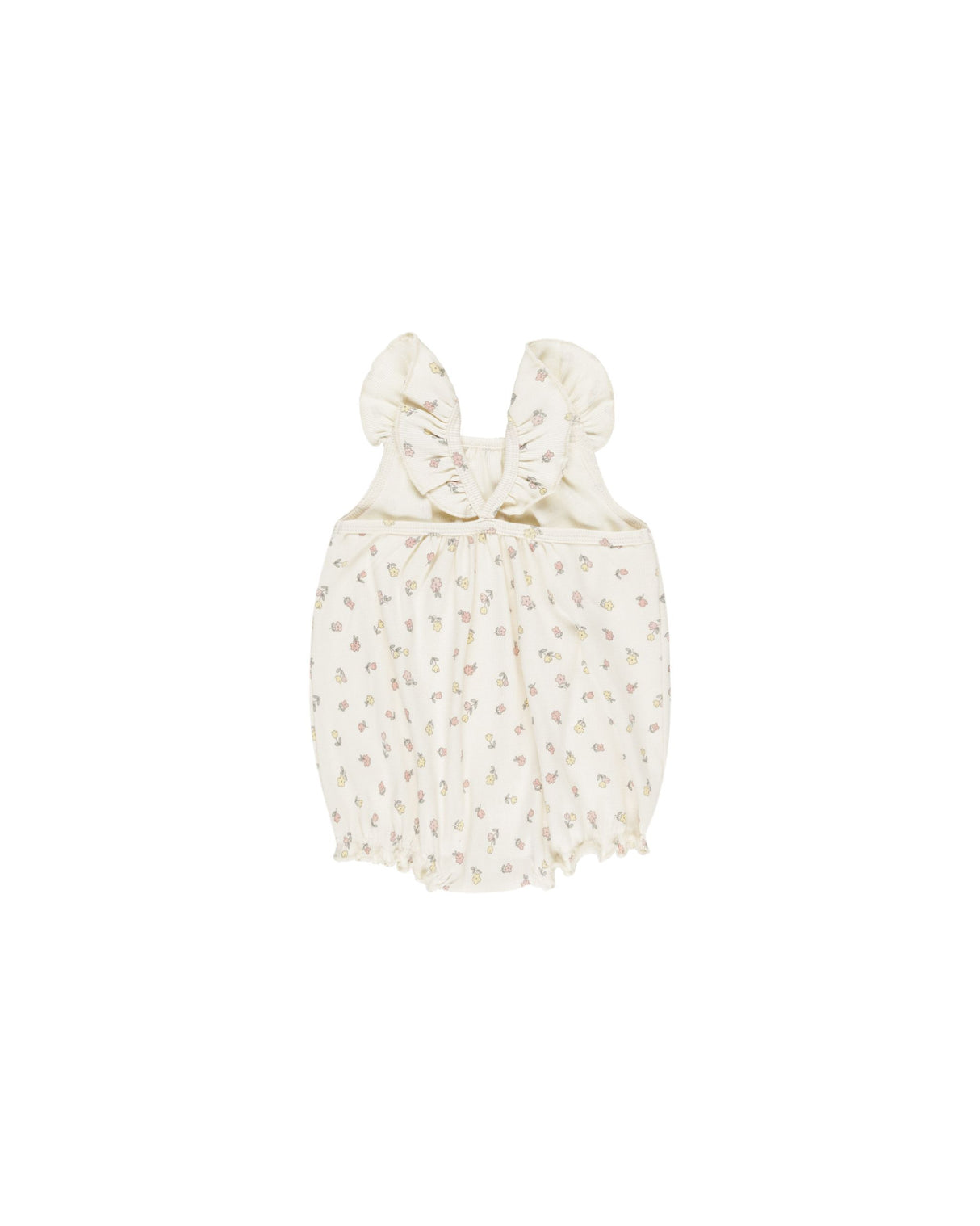 Quincy Mae Ribbed Ruffle Romper - Fleur