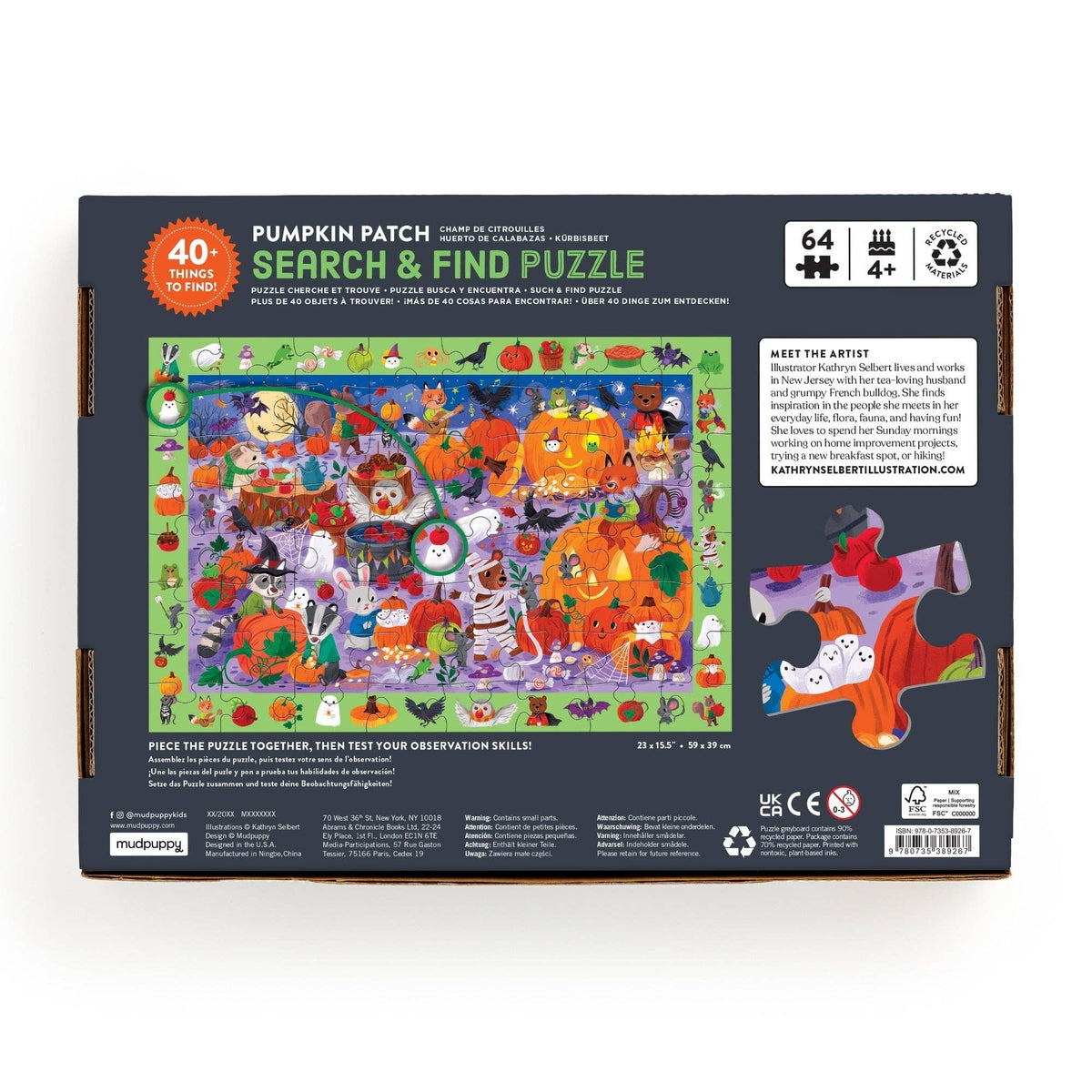 64 Piece Search & Find Puzzle - Pumpkin Patch