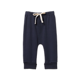 Cotton Drawstring Pants - Navy