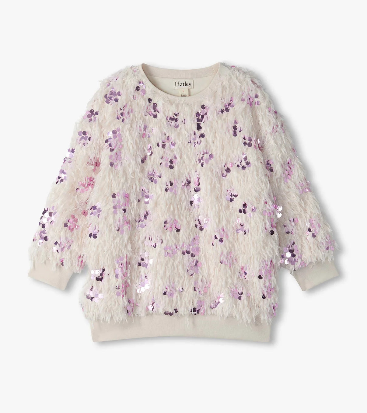 Sequin Feathers Pullover - Cream