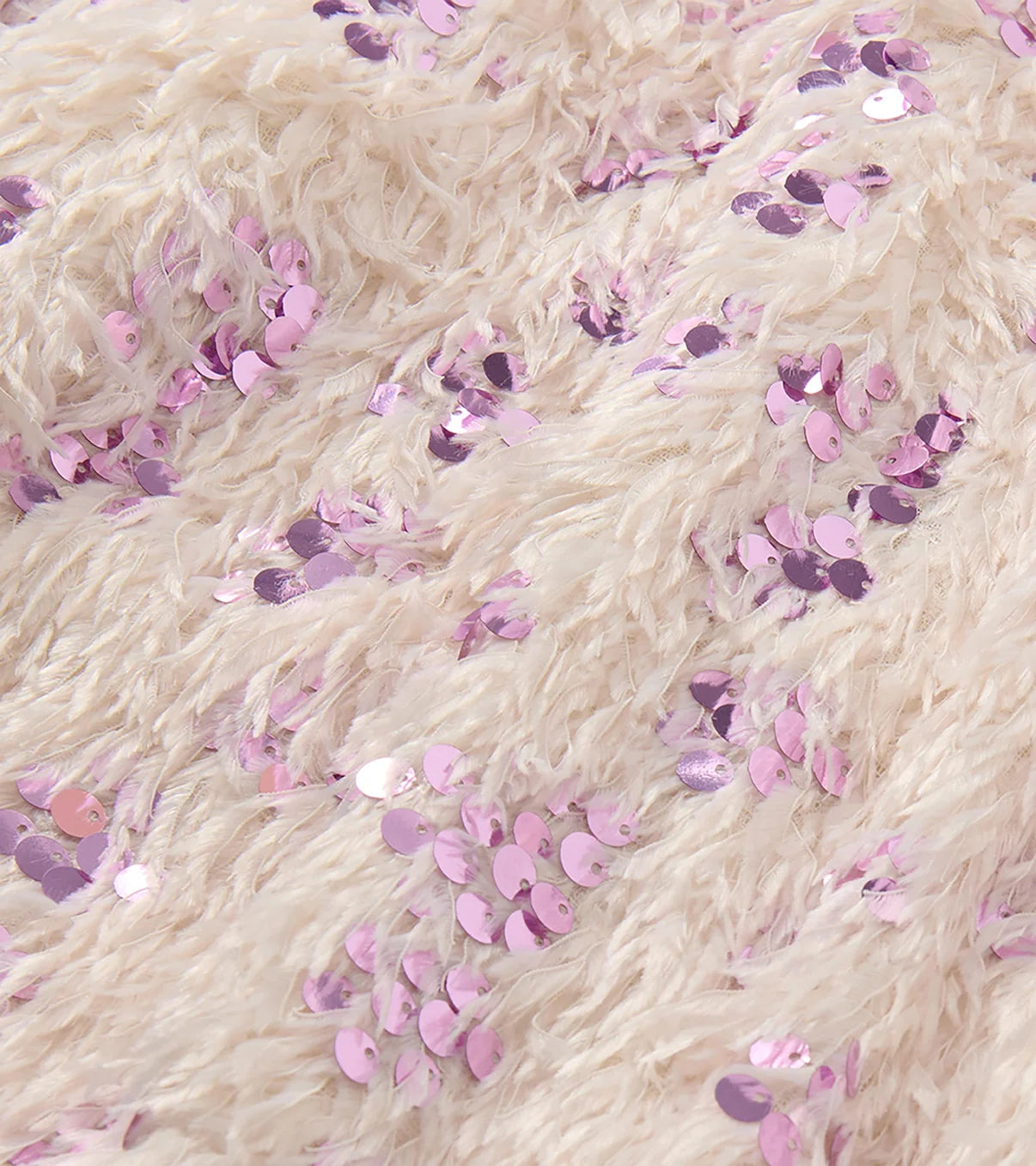 Sequin Feathers Pullover - Cream