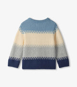Colorblock Crew Neck Sweater - Faded Denim