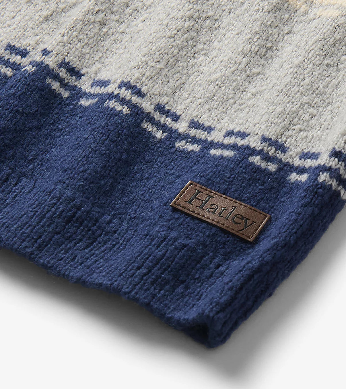 Colorblock Crew Neck Sweater - Faded Denim