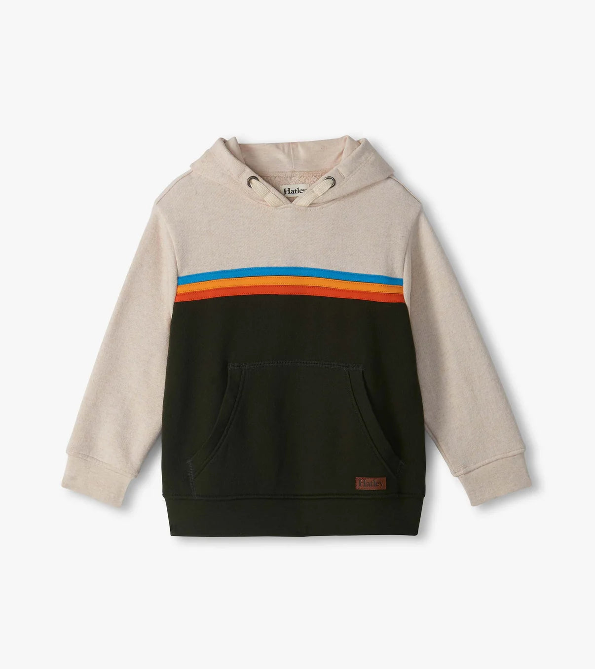 Colorblock Pullover Hoodie - Oatmeal