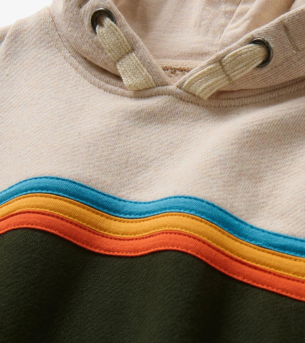 Colorblock Pullover Hoodie - Oatmeal