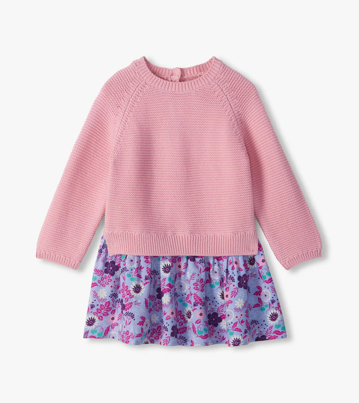 Mixed Media Sweater Dress - Floral
