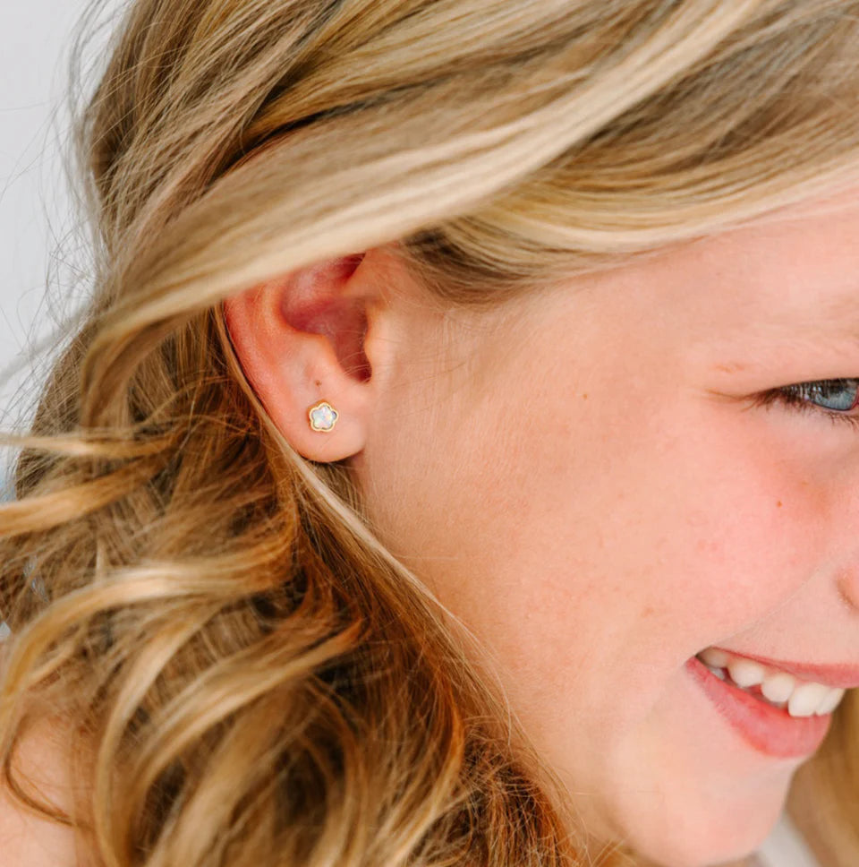 Pierced Co. Screwback Earrings - Flower Opal