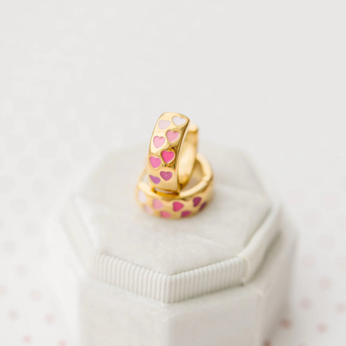 Pierced Co. Earrings - Pink Heart Ombre Chunky Huggies