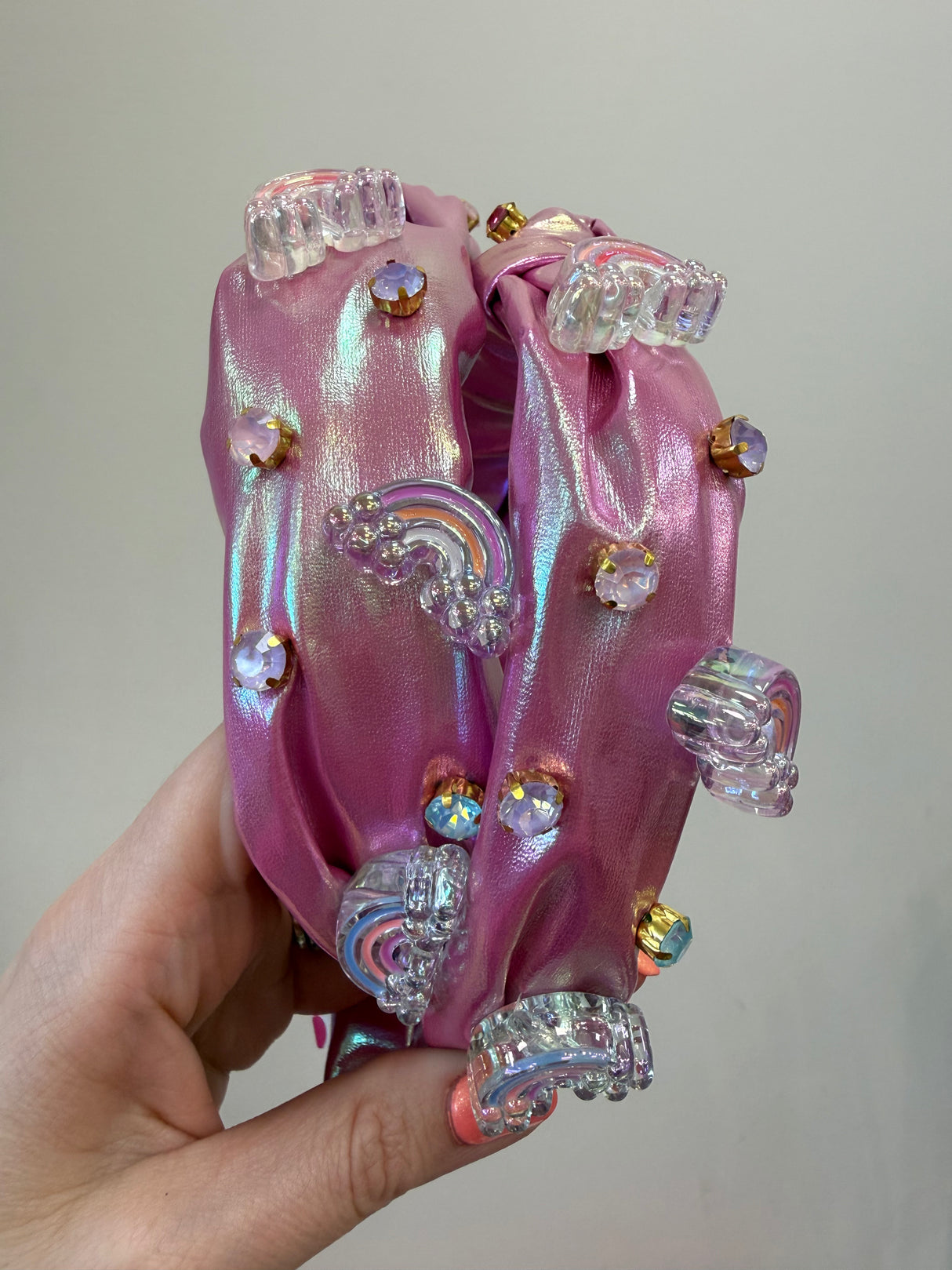 Lustre Knot Headband - Rainbow Charms