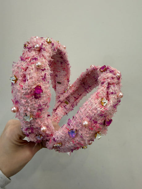 Tweed Knot Headband - Assortment Of Heart & Star