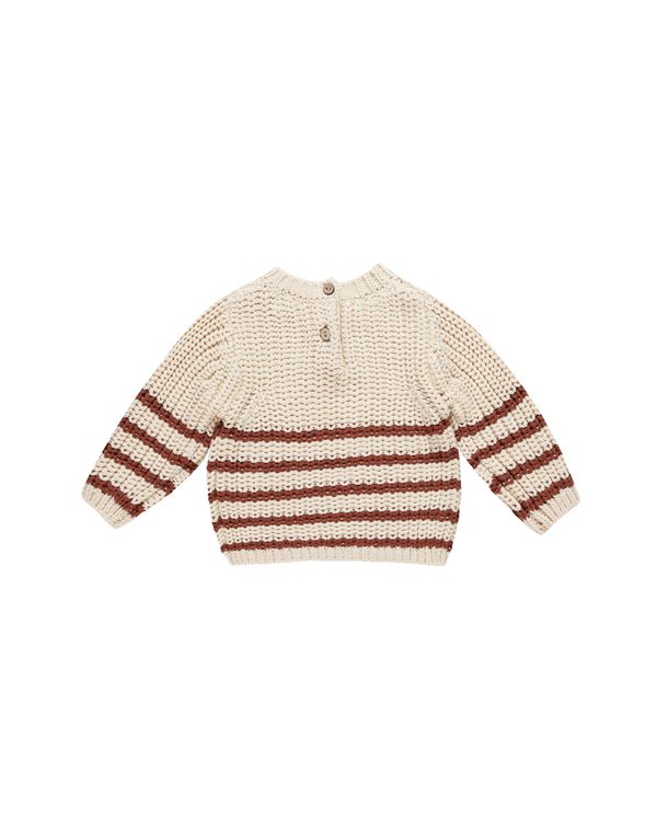 Quincy Mae Rex Sweater - Cranberry Stripe FINAL SALE
