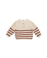 Quincy Mae Rex Sweater - Cranberry Stripe FINAL SALE