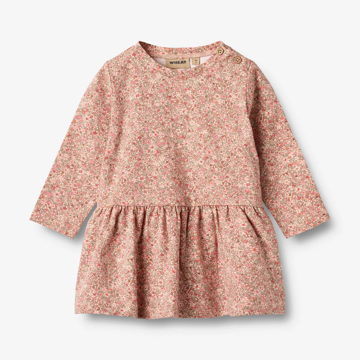 Bessie Jersey Baby Dress - Rose Dust Flower Meadow