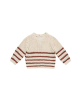 Quincy Mae Rex Sweater - Cranberry Stripe FINAL SALE