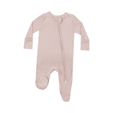 Ruffle Zip Footie - Sepia Rose