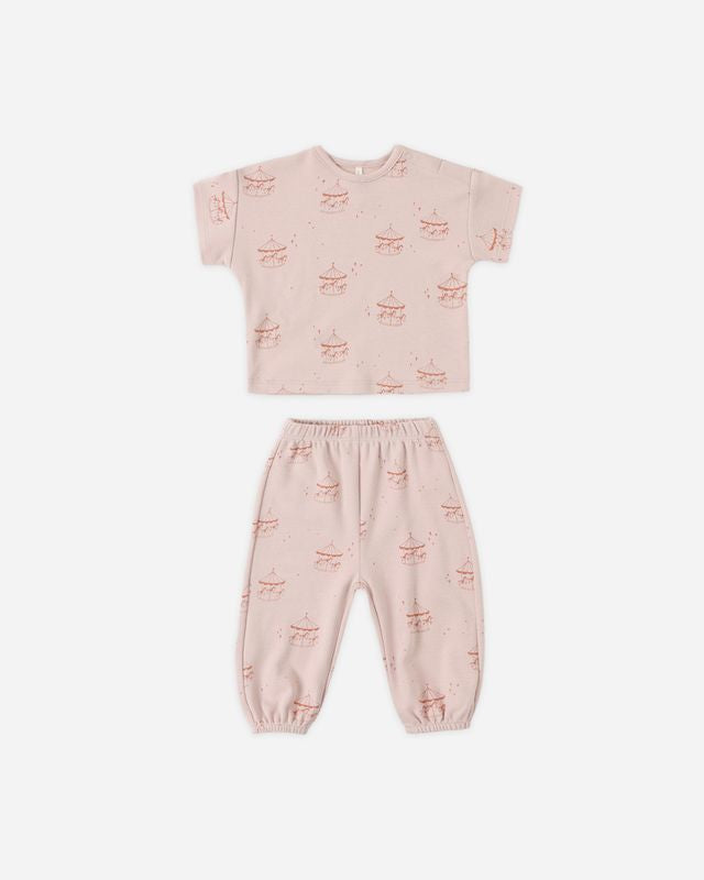 Quincy Mae Jersey Tee + Pant Set - Carousel