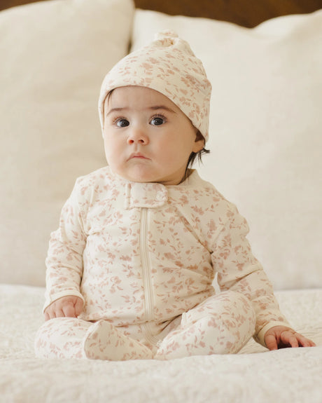 Quincy Mae Zip Long Sleeve Footie - French Garden