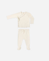 Quincy Mae Wrap Trop + Footed Pant - Natrual