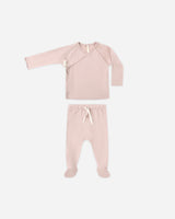 Quincy Mae Wrap Trop + Footed Pant - Rose