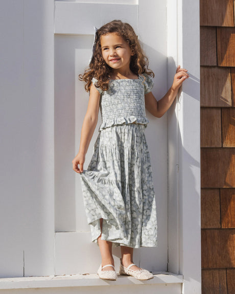 Rylee + Cru Tiered Midi Skirt - Hydrangea