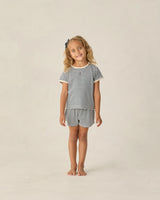 Rylee + Cru Pointelle Tee - Navy Stripe