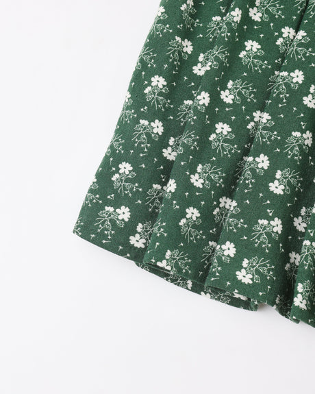 Rylee + Cru Tiered Midi Skirt - Green Ditsy
