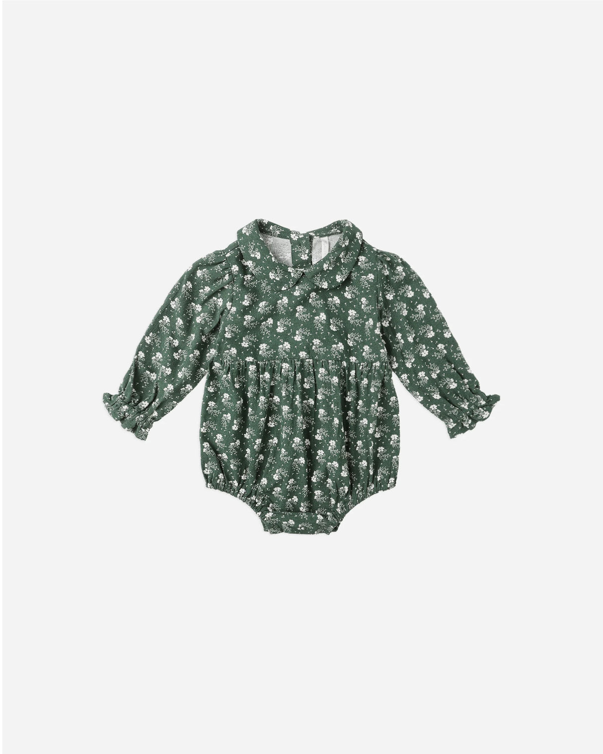Rylee + Cru Cora Romper - Green Ditsy