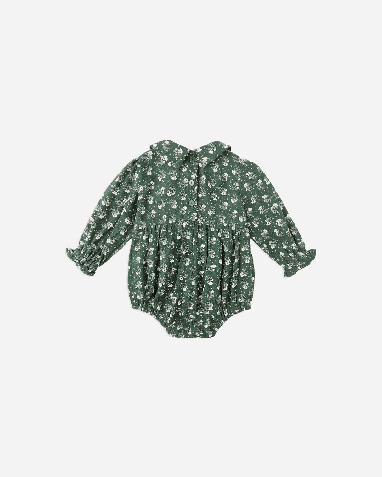 Rylee + Cru Cora Romper - Green Ditsy