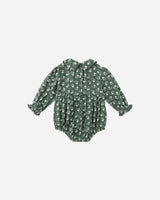 Rylee + Cru Cora Romper - Green Ditsy