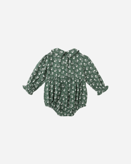 Rylee + Cru Cora Romper - Green Ditsy