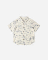 Rylee + Cru Collared Short Sleeve Shirt - Ocean Toile