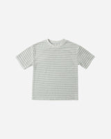 Rylee + Cru Terry Relaxed Tee - Seafoam Stripe