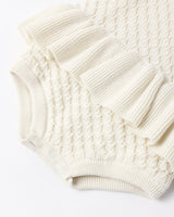 Rylee + Cru Crochet Ruffle Romper - Natural