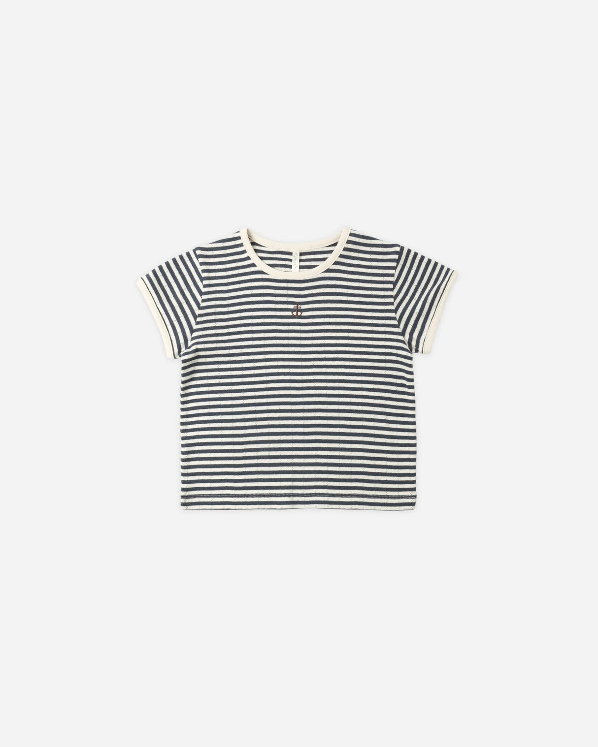 Rylee + Cru Pointelle Tee - Navy Stripe